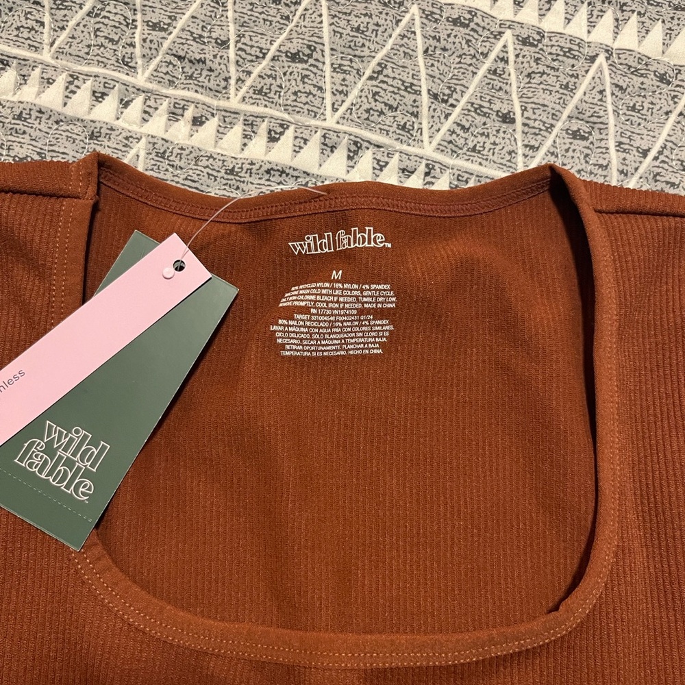 wild fable Rust Ribbed Scoop Tank - Picture 3 of 4